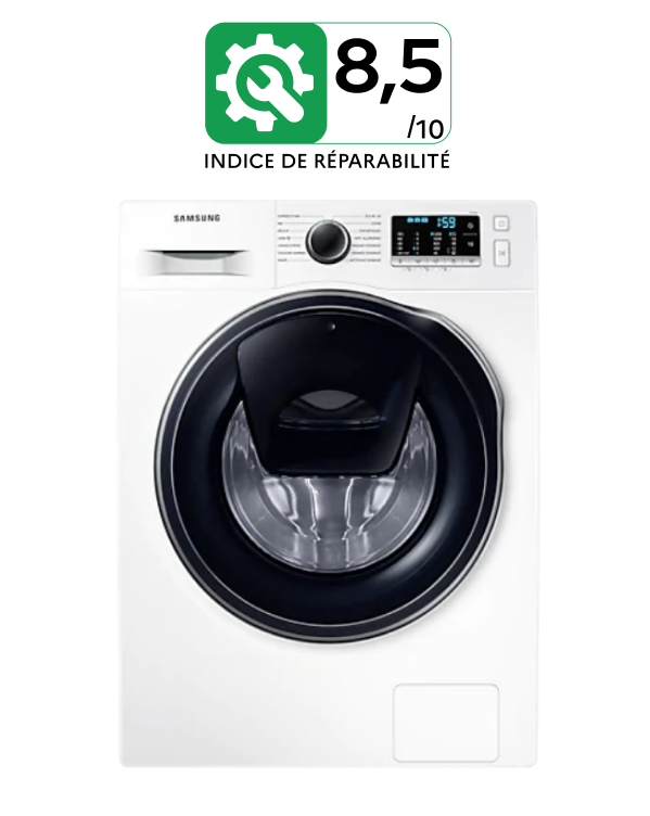 Lave-linge AddWash SAMSUNG version Slim 8kg - WW8NK52E0VW - Indice de  Réparabilité