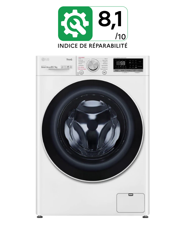 Lave linge compact LG F82SV50WHS - Indice de Réparabilité