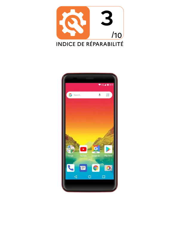 Smartphone LOGICOM Le Hola Rouge 8 Go - Indice de Réparabilité