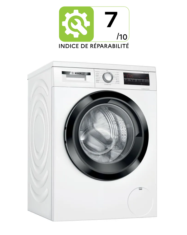 Lave-linge hublot BOSCH WUU24T09FF Série 6 - 9 kg - Induction - L60cm -  1200 trs/min - Blanc - Indice de Réparabilité