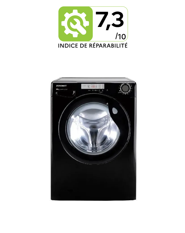 Lave-linge hublot ZEROWATT OZ 13102DBBE/1-S - 10 kg - 1300 trs/min - Noir -  Indice de Réparabilité