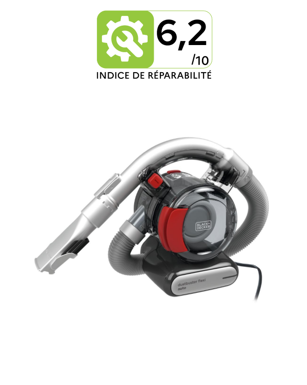 Aspirateur sans fil Black et Decker PD1200AV DUSTBUSTER FLEXI AUTO 12V -  Indice de Réparabilité