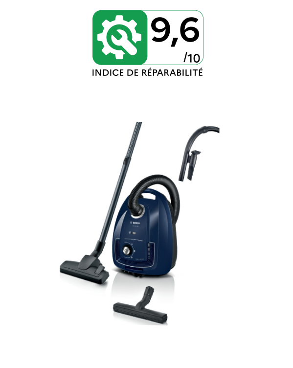 Aspirateur sans fil Bosch BGB38BU3H - Indice de Réparabilité